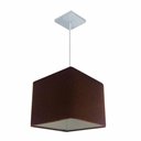 Ver imagem 1 de Lustre Pendente Quadrado Md-4058 Cúpula em Tecido 21/25x25cm Café - Bivolt