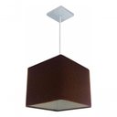 Ver imagem 4 de Lustre Pendente Quadrado Md-4058 Cúpula em Tecido 21/25x25cm Café - Bivolt