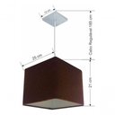 Ver imagem 5 de Lustre Pendente Quadrado Md-4058 Cúpula em Tecido 21/25x25cm Café - Bivolt