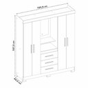 Ver imagem 4 de Guarda-Roupa Casal com Espelho 4 Portas 3 Gavetas 1 Nicho Capelinha Marrom/Freijó