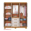 Ver imagem 7 de Guarda-Roupa Casal com Espelho 4 Portas 3 Gavetas 1 Nicho Capelinha Marrom/Freijó