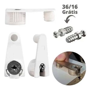 100 Vb/rafix Hettich 36/16 Branco+GRÁTIS Parafuso Du 279 (Longo) Chapa 15mm