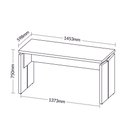 Ver imagem 3 de Mesa Operacional Boston Retangular 145cm Tampo Grosso Nogal Preto Escritório Amplo Espaço Luxo