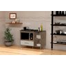 Balcão Armário para Cooktop Co com Espaço para Forno Cor Canela / Off White - 2