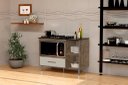 Ver imagem 2 de Balcão Armário para Cooktop Co com Espaço para Forno Cor Canela / Off White