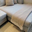 Ver imagem 2 de Manta Decorativa para Sofá Boho Hebrom Marrom Claro Fastlar Manta 100% Algodão 140x250cm