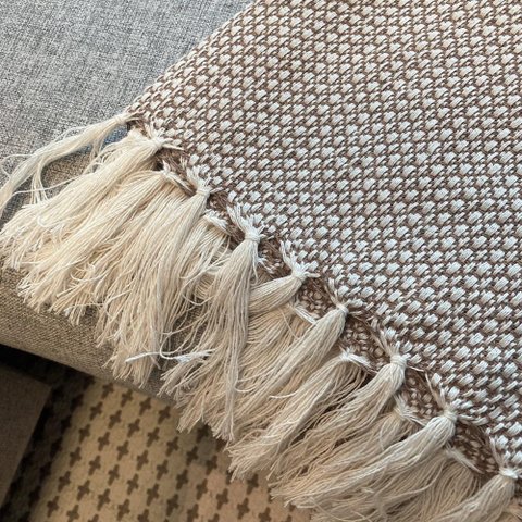 Manta Decorativa para Sofá Boho Hebrom Marrom Claro Fastlar Manta 100% Algodão 140x250cm