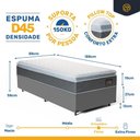 Ver imagem 3 de Cama Box + Colchão de Espuma D45 Pillow Top Fort Comfort Solteiro 88 cm