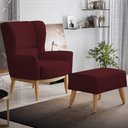 Ver imagem 2 de Kit Poltrona Decorativa Milena D02 com Puff Viseo Veludo Marsala C-278 - Lyam Decor