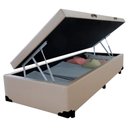 Ver imagem 3 de Cama Box Baú Solteiro Sintético Bege Emth 88x188x40
