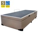 Ver imagem 2 de Cama Box Baú Solteiro Sintético Bege Emth 88x188x40