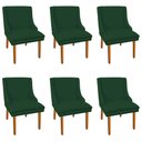 Ver imagem 5 de Kit 6 Cadeiras de Jantar Suede Pés Palito Verde
