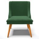 Ver imagem 6 de Kit 2 Cadeiras Decorativas Sala de Jantar Pés Palito de Madeira Firenze Veludo Verde/Natural G19 - G