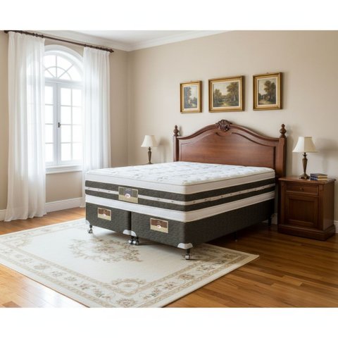 Colchão King Castor Super Silver Star Air Bonnell Double Face 193x203x34