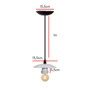 Ver imagem 2 de Pendente Luminária de Teto Bocal Simples Retrô Suporte Plástico - Soquete E-27 – Abf Luminárias:bran