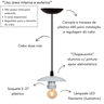 Pendente Luminária de Teto Bocal Simples Retrô Suporte Plástico - Soquete E-27 – Abf Luminárias:bran - 3