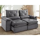 Ver imagem 1 de Sofa Xangai Retratil e Reclinavel 2,30 Metros Fernandes Estofados Cor Veludo Cinza