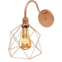 Ver imagem 3 de 2 Luminárias Arandela Parede Aramada Cálice Industrial Retro + Lâmpadas LED Cobre Rose Gold