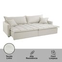 Ver imagem 7 de Sofá Cama Flora 02 Módulos de 100cm Br 15cm Meu Sofá Online A302 Linho Branco