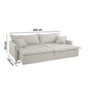 Ver imagem 6 de Sofá Cama Flora 02 Módulos de 100cm Br 15cm Meu Sofá Online A302 Linho Branco
