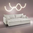 Ver imagem 1 de Sofá Cama Flora 02 Módulos de 100cm Br 15cm Meu Sofá Online A302 Linho Branco