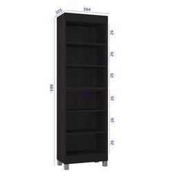 Estante Multiuso Livreiro Versati 5 Prateleiras Preto - Poquema - 4