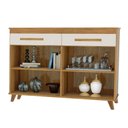 Ver imagem 4 de Aparador Canelato Moderno 4 Portas 2 Gavetas MDF 137cm Off White