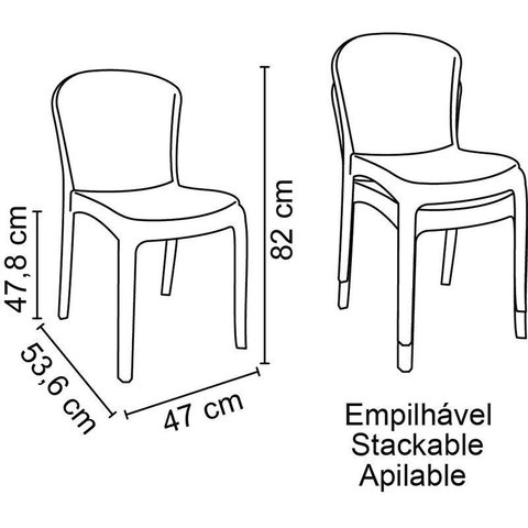 Cadeira Plastica Monobloco Anna Transparente