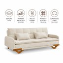 Ver imagem 4 de Sofa Cama 3 Lugares D26 202x92cm Cannes Bege Luxury