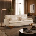 Ver imagem 6 de Sofa Cama 3 Lugares D26 202x92cm Cannes Bege Luxury