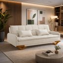 Ver imagem 1 de Sofa Cama 3 Lugares D26 202x92cm Cannes Bege Luxury