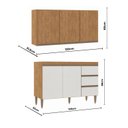 Ver imagem 3 de Armário de Cozinha Modulada Compacta com Nicho 4 Peças 2,00m Essenza Móvel na Caixa