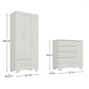 Ver imagem 4 de Quarto Infantil Completo Soninho 4 Portas 6 Gavetas Branco - Panorama Móveis