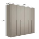 Ver imagem 5 de Guarda Roupa Casal Bend 6 Portas de Bater 6 Gavetas MDF Grigio Casa Lar Shop 276cm