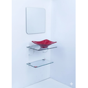 Ver imagem 1 de Kit Cuba Espelho e Prateleira de Vidro para Banheiro 53cm:vermelho