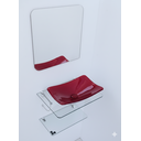 Ver imagem 3 de Kit Cuba Espelho e Prateleira de Vidro para Banheiro 53cm:vermelho