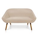 Ver imagem 5 de Kit 01 Namoradeira 02 Lugares e 02 Poltronas Giratória Giovana Suede Base Madeira MA30 - D’Rossi - B