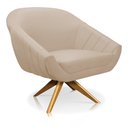 Ver imagem 4 de Kit 01 Namoradeira 02 Lugares e 02 Poltronas Giratória Giovana Suede Base Madeira MA30 - D’Rossi - B