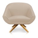 Ver imagem 6 de Kit 01 Namoradeira 02 Lugares e 02 Poltronas Giratória Giovana Suede Base Madeira MA30 - D’Rossi - B