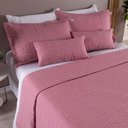 Ver imagem 4 de Kit Colcha Cobre Leito Casal King Bordado Urbany Hipercal Sofisticado 400 Fios Dupla Face 7 Peças:ro