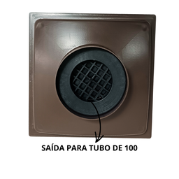 Ralo Anti Cheiro 20x20 Inox Espelhado Coletor Marrom Saída 100mm - 2