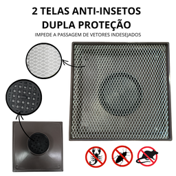 Ralo Anti Cheiro 20x20 Inox Espelhado Coletor Marrom Saída 100mm - 3
