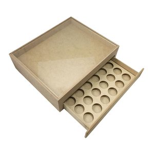 Caixa Dupla Porta 25 Capsulas Três Corações Vidro Café Mdf