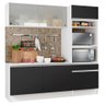 Cozinha Compacta Madesa Topazio Pop com Armário, Balcão e Tampo Branco/Preto - 3