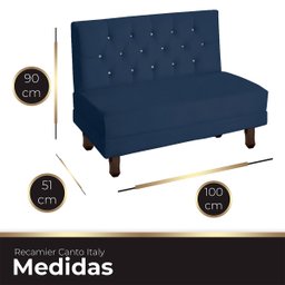 Canto Italy Confortável para Apartamento Cozinha e Restaurantes Suede Azul Marinho - 6