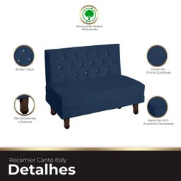 Canto Italy Confortável para Apartamento Cozinha e Restaurantes Suede Azul Marinho - 7