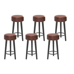 Kit 6 Bancos Paris Baixo 50cm Telha Pés Preto - Salaone - 1