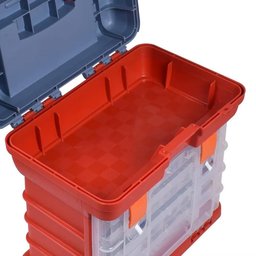 MALETA PESCARIA ORGANIZADOR MULTIUSO 4 ESTOJOS 72 DIVISORIAS PORTA PARAFUSOS ARTESANATO CAIXA ISCAS  - 6