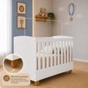 Ver imagem 6 de Quarto Apolo para Bebê Completo com Berço 2 em 1 Cômoda com Porta e Guarda-Roupas 3 Portas 100% MDF