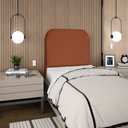 Ver imagem 4 de Cabeceira Estofada Solteiro Alana 90cm Suede Terracota
